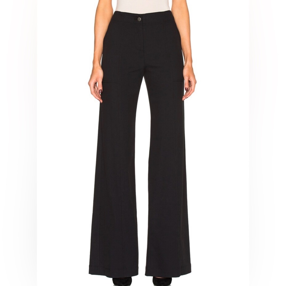 Veronica Beard Wanderlust Wide Leg Twill Utility Trousers Pants Black 12